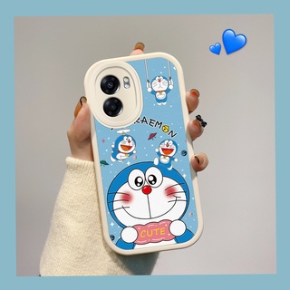 In Stock เคส OPPO A77 5G / A76 / A96 / A95 4G / Reno7 / Reno7 Pro / Reno7Z / Reno6 / Reno6 Pro 5G ใหม่เคสโทรศัพท์มือถือแบบนิ่มผิวด้านลายการ์ตูนโดเรม่อนน่ารักเลนส์กล้องแฟชั่นสําหรับเคสโทรศัพท์ OppoA77