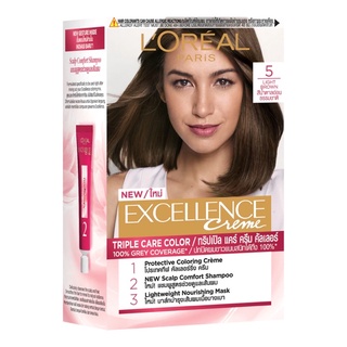 ครีมเปลี่ยนสีผม Loreal EXCELLENCE เบอร์ 5 สีน้ำตาลอ่อนธรรมชาติ