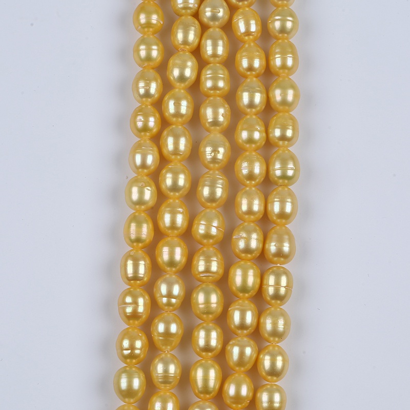 Pearl Gold Biwa Pearl 11-12mm Strand ไข่มุกน้ําจืด DIY เครื่องประดับทํา