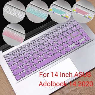 แผ่นซิลิโคนครอบคีย์บอร์ดแล็ปท็อป แบบนิ่ม บางพิเศษ สําหรับ ASUS Adolbook 14 2020 VivoBook 14X M4100 14 นิ้ว