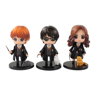 โมเดลฟิกเกอร์ PVC อนิเมะ Hermione Ron Hedwig 3 ชิ้น ต่อชุด