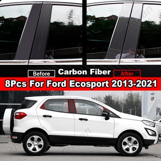 สติกเกอร์คาร์บอนไฟเบอร์ สีดํา สําหรับ Ford Ecosport 2013-2021 8 ชิ้น