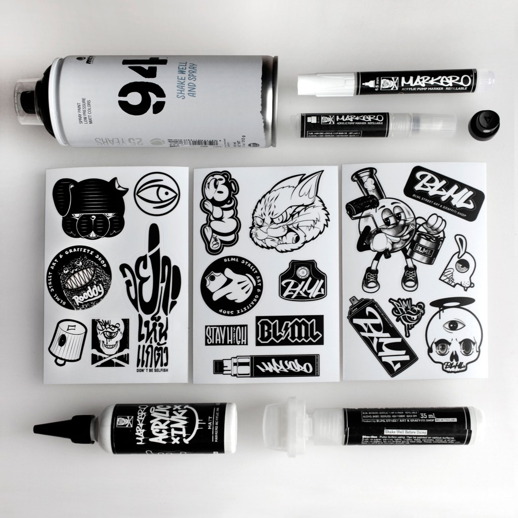 สติ๊กเกอร์ BLML Black & White Sticker