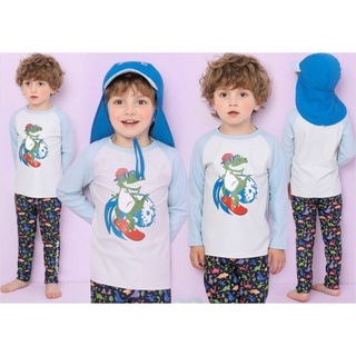 Dino surf set เสื้อ กางเกง หมวกกันยูวี