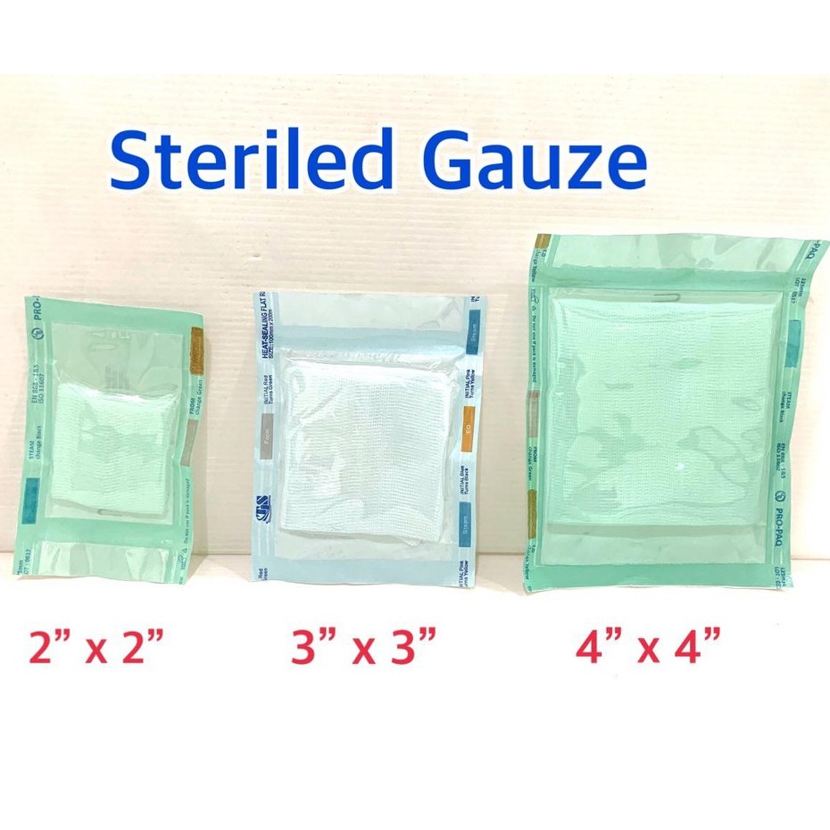 Sterile Gauze หลายขนาด (ห่อละ 5 ชิ้น) // ก๊อซ ผ้าก๊อซ 2x2, 3x3, 4x4