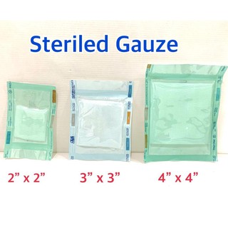 Sterile Gauze หลายขนาด (ห่อละ 5 ชิ้น) // ก๊อซ ผ้าก๊อซ 2x2, 3x3, 4x4