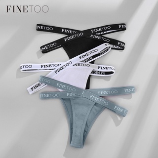 FINETOO Women Thong Sexy Cotton Panty Underwear Woman Cross Letter Waist G-string Femme Brief Girls