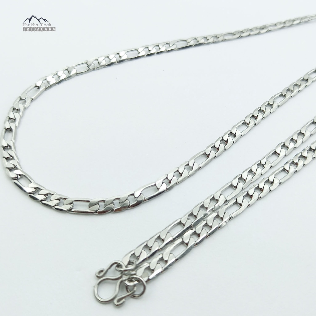 T35 ลายฟิกาโร่ Figaro โซ่แบนฮิปฮอป 22-26 นิ้ว สร้อยคอ สร้อยคอสแตนเลส สร้อยพระ stainless necklace