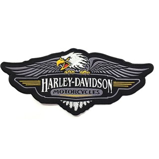 อาร์มปักลาย Harley นกอินทรีย์ 11x25 cm ติดเสื้อติดหมวก ติดสินค้าแฟชั่น งานDIYเสื้อผ้า งานปักระเอียด พร้อมส่ง!!!