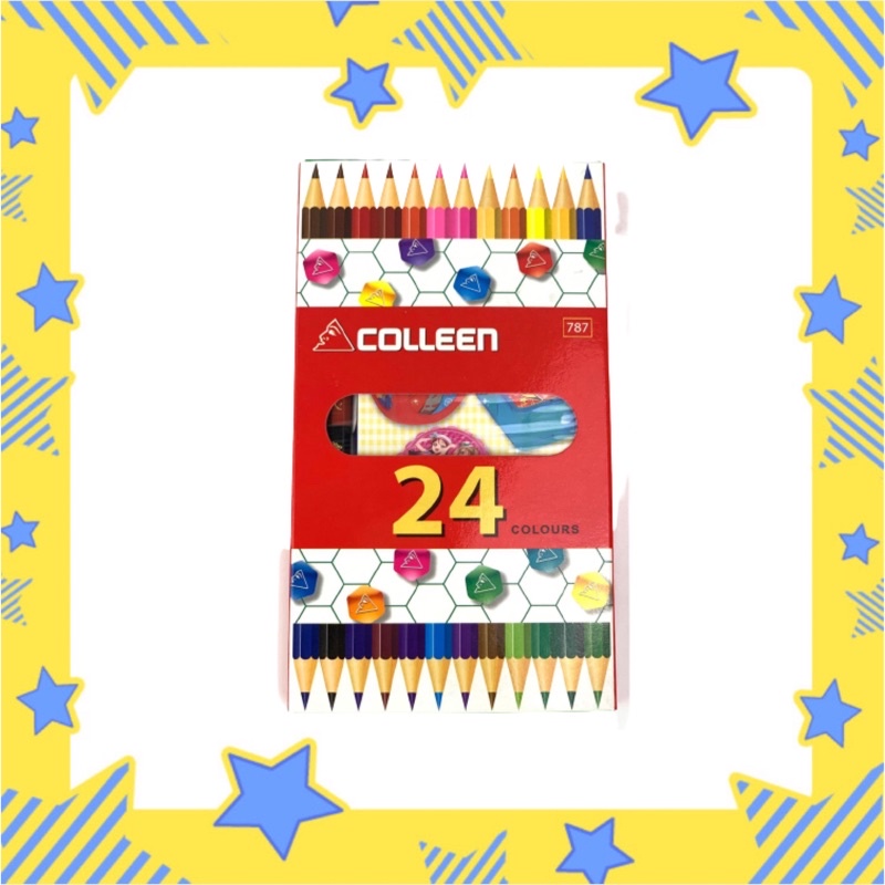 (ส่งเร็ว ) ดินสอสีไม้ colleen คอลีน 2หัว 12แท่ง 24 สี #787