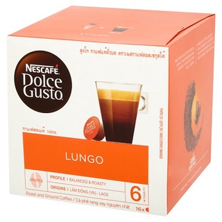 🔥ยอดนิยม!! เนสกาแฟ ดอลเช่กุสโต้ ลุงโก กาแฟแท้คั่วบด 16 แคปซูล Nescafé Dolce Gusto Lungo Roast and Ground Coffee 16 Capsu