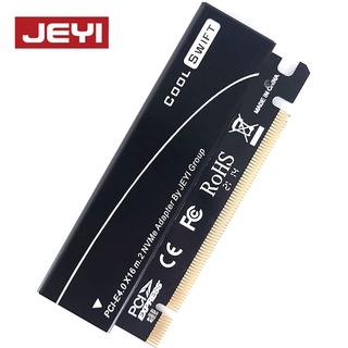 Jeyi อะแดปเตอร์การ์ด M.2 M Key Nvme SSD เป็น PCI-e 4.0 PCI Express 4.0 X16 พร้อมเคสอลูมิเนียม รองรับ Windows 7 8 10