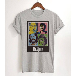 เสื้อยืดสีเทาวินเทจ ลาย THE BEATLES