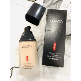 Venzen Thin And Light Concealer Liquid Foundation ครีมรองพื้นสูตรน้ำเนื้อบางเบา ปกปิด คุมมัน กันน้ำ Venzen Liquid Founda