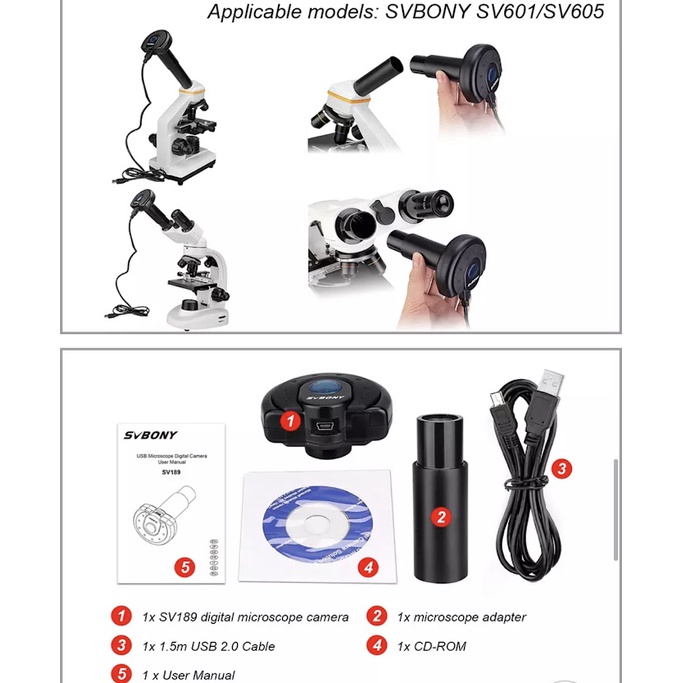 พร้อมส่ง SVBONY SV605 SV189 ดิจิตอลกล้อง1.3ล้าน Pixel USB2.0 กล้อง ...