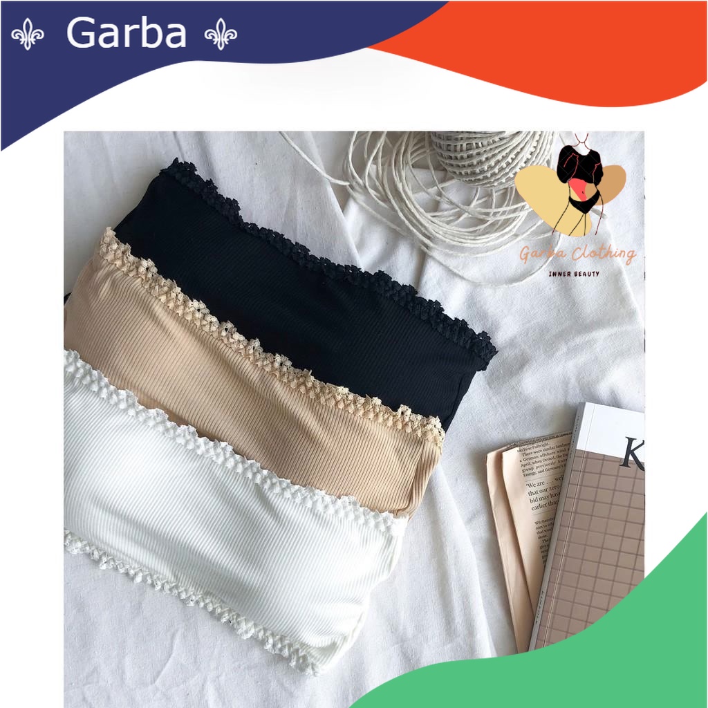 ️Garba Voronin ️Tube Bra บราไร้สายไม่มีสายหนังสามหน้าอกท่อด้านบน
