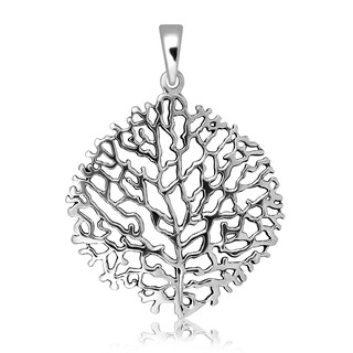 MachuSilver จี้เงินแท้ 925 Sterling Silver ฉลุลายใบไม้ พร้อมถุงกำมะหยี่ (ไม่รวมสร้อย)