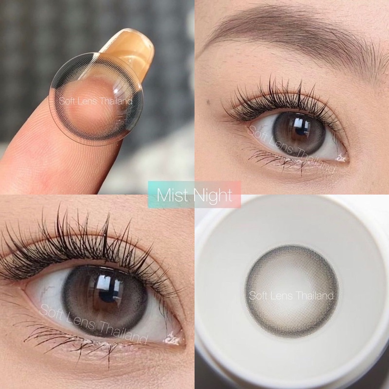 Luckylens คอนแทคเลนส์รายปี Mist night- Mist roze วัสดุMPCสำหรับคนตาแห้งมาก ค่าอมน้ำ48%