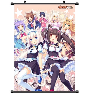 โปสเตอร์ผ้า ลายอนิเมะ Nekopara Vanilla Azuki Coconut Maple Cinnamon สําหรับตกแต่งบ้าน