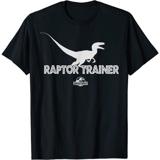 เสื้อยืดอินเทรนด์ผู้ชายอินเทรนด์ผู้หญิงเสื้อยืด พิมพ์ลายกราฟิก Juric World Raptor Trainer Silhouette สําหรับผู้ชายS-3XL