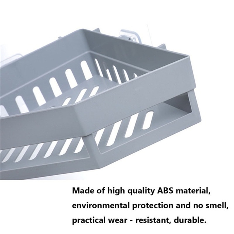 1 ชิ้น ห้องน้ํา มุม ชั้นเก็บของ ฟรีเจาะ ติดผนัง บ้าน ห้องครัว ห้องน้ํา จัดเก็บ อุปกรณ์จัดระเบียบ - รูปที่ 5