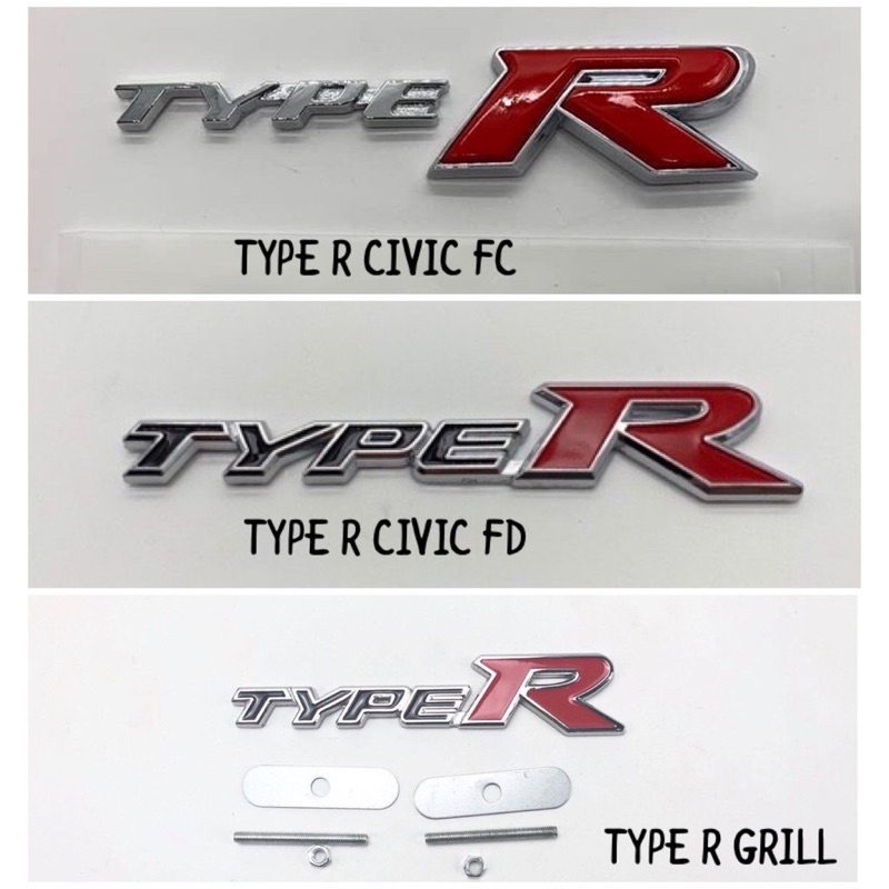 โลโก้ Honda Civic fc Type R Emblem TypeR Honda Civic New Civic X TYPE R FC TYPE R FD TYPE R GRILL