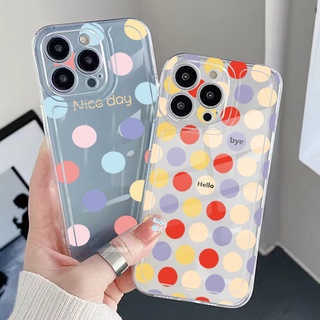 เคสเจล TPU ใส ขอบสี่เหลี่ยม กันกระแทก ลายจุด Hello Nice Dday สําหรับ Samsung Galaxy A33 A53 A73 5G A32 A52 A72 A31 A51 A71 A23