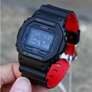 Win Watch Shop Casio GShock รุ่น DW5600HR1DR นาฬิกาข้อมือผู้ชาย สายเรซิ่น สีดำแดง ตัวใหม่ล่าสุด (สินค้า เต็ม)