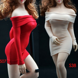 ชุดเดรสกระโปรงสําหรับสตรีเปิดไหล่ 1 / 6 Scale