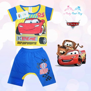 ชุดนอนเด็กเล็กผู้ชาย Disney Cars เสื้อแขนสั้นสีเหลือง กางเกงขาสั้น สุดเท่ห์ ลิขสิทธิ์แท้ (สำหรับเด็กอายุ 1-24 เดือน )