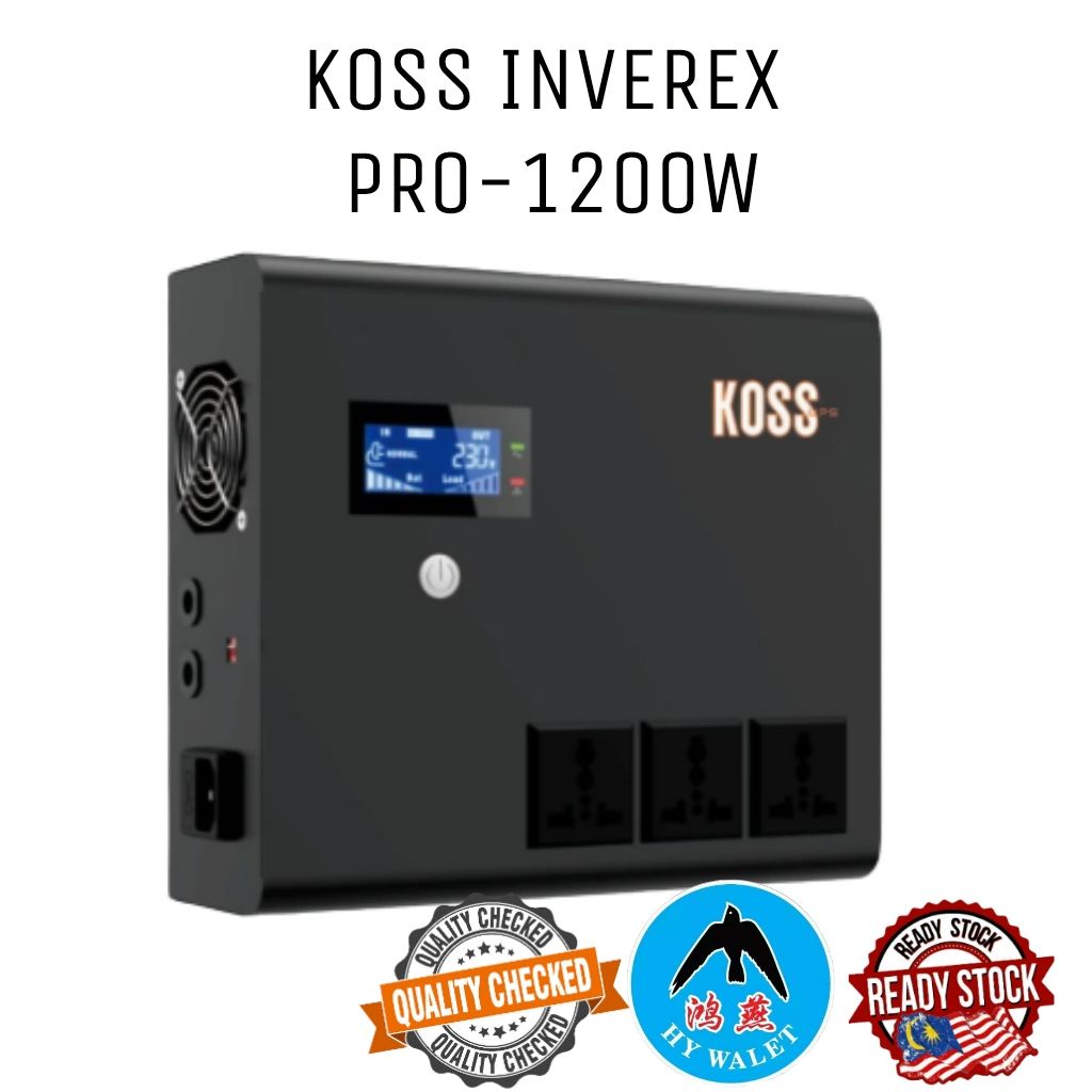 Koss INVEREX PRO 1200VA/720W อินเวอร์เตอร์ คลื่นไซน์ (IV PRO-1200W)