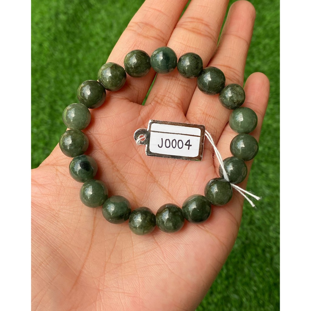 J0004 หยก พม่า แท้ Jade กำไล ประคำหยก (Jadeite Beads Bracelet) พม่า (Myanmar)