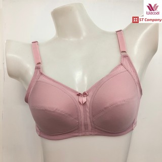 Wacoal Basic Bra สีชมพู (WR) ไม่มีโครง Wireless Bra เต็มคัพ เก็บทรง เสริมฟองบาง 3 ตะขอ รุ่น WB9M34 (WB9M24 เก่า)