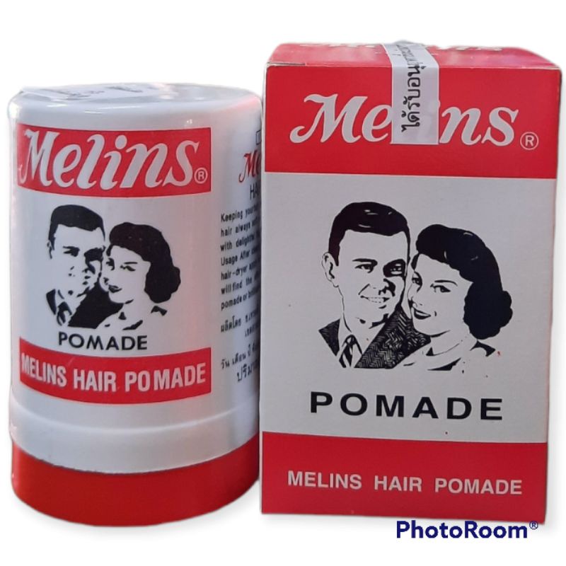 Melins POMADE เมลินส์ปอมเมด ครีมแต่งผมดำ 80กรัม