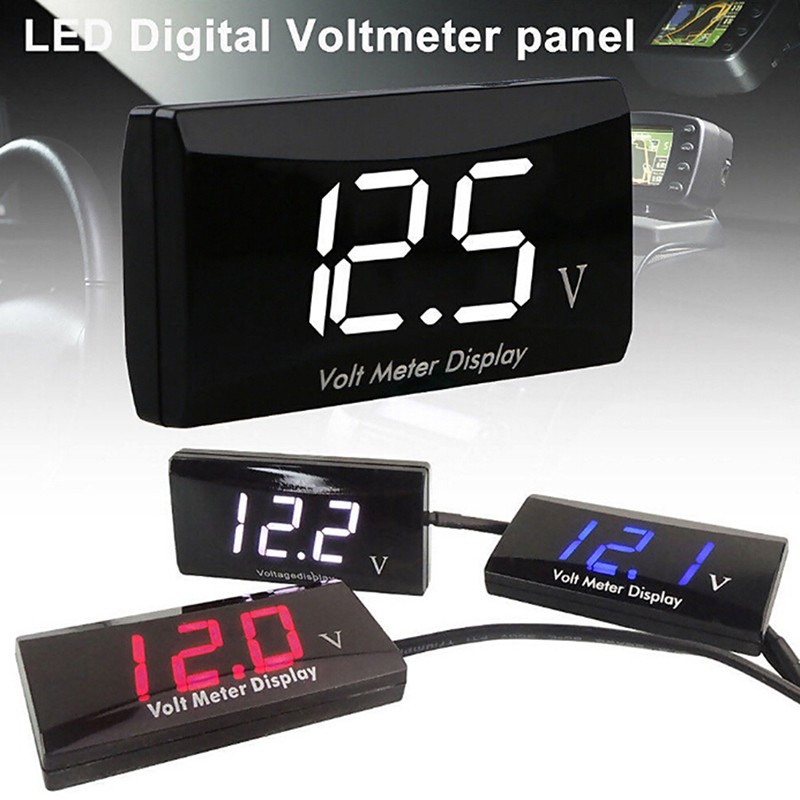 12V Digital LED Display Voltmeter Voltage Gauge Panel Meter Motorcycle Universal