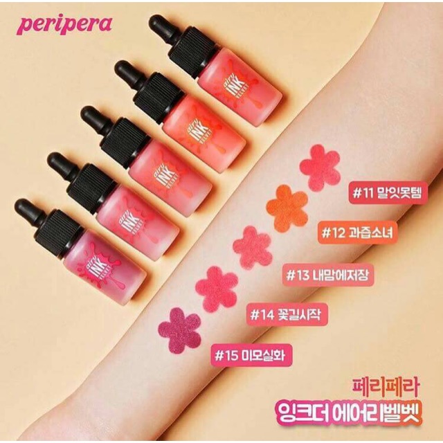 11 15 ส ใหม พร อมส งท กส Peripera Airy Ink Velvet Spring Collection 18 Shopee Thailand