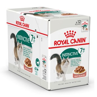 (ยกกล่อง)Royal Canin - Instinctive 7+ (Gravy) อาหารแมวเปียกในน้ำเกรวี่ สำหรับแมวสูงอายุ 7 ปีขึ้นไป 12 ซอง