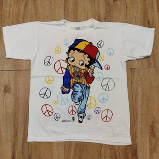 BETTY BOOP PEACE เสื้อลายการ์ตูน เสื้อทัวร์ เสื้อวง