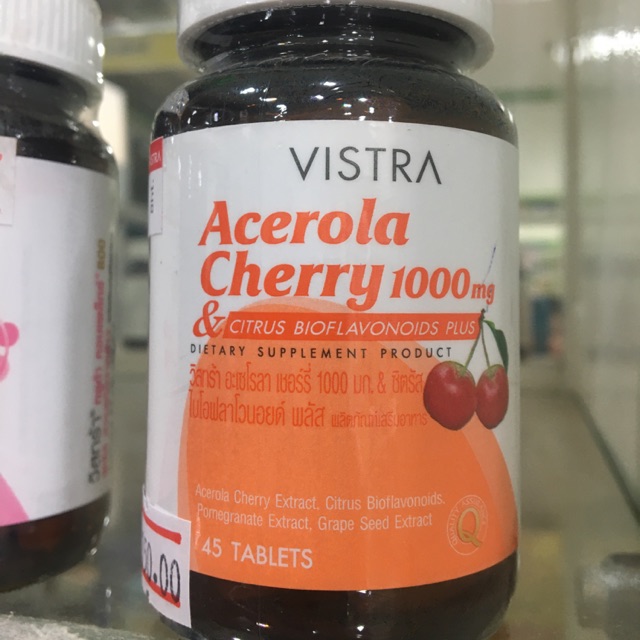 Code ส่วนลดลูกค้าใหม่  NEWTHIR0014 Vistra Acerola Cherry Vitamin C 1000 mg 45 เม็ด