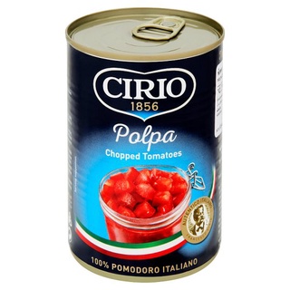 🔥อย่างดี🤩!! ซีรีโอ พ๊อพพา มะเขือเทศสับในน้ำมะเขือเทศ 400กรัม Cirio Polpa Chopped Tomato 400g