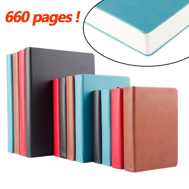 สมุดโน๊ตเปล่า แบบหนังนิ่ม หนาพิเศษ 330 แผ่น สําหรับโรงเรียน และสํานักงาน