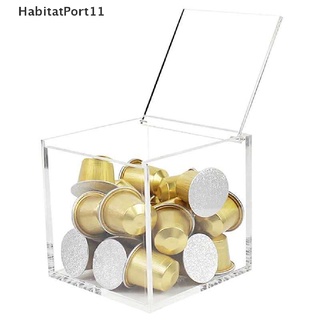 Habitatport กล่องเก็บแคปซูลกาแฟ อะคริลิคใส กันฝุ่น พร้อมฝาปิด