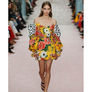 ป้าย Caviar ♥️Flola Yellow Dress สวยแซ่ปมากค่ะแม่ มินิเดรสสีเหลืองลายดอกไม้