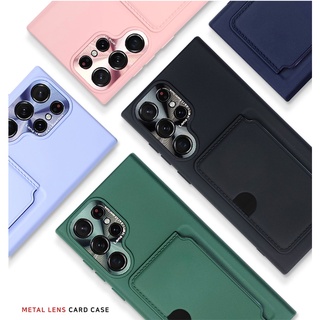 Camera Lens Shield Card slot Phone Case for Galaxy S23 S22 plus ultra S21 iPhone 14 13 12 / protection holder storage pro max mini