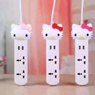 ปลั๊กพ่วงลายคิตตี้ มี 3 สี แดง ชมพูอ่อน ชมพูเข้ม น่ารัก ราคา 280 บาท