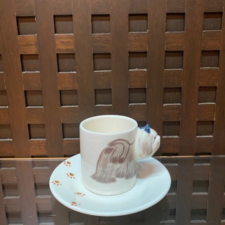 แก้วกาแฟเซรามิค ลาย Maltese งานเขียนมือ ชึดละ 2 ชิ้น