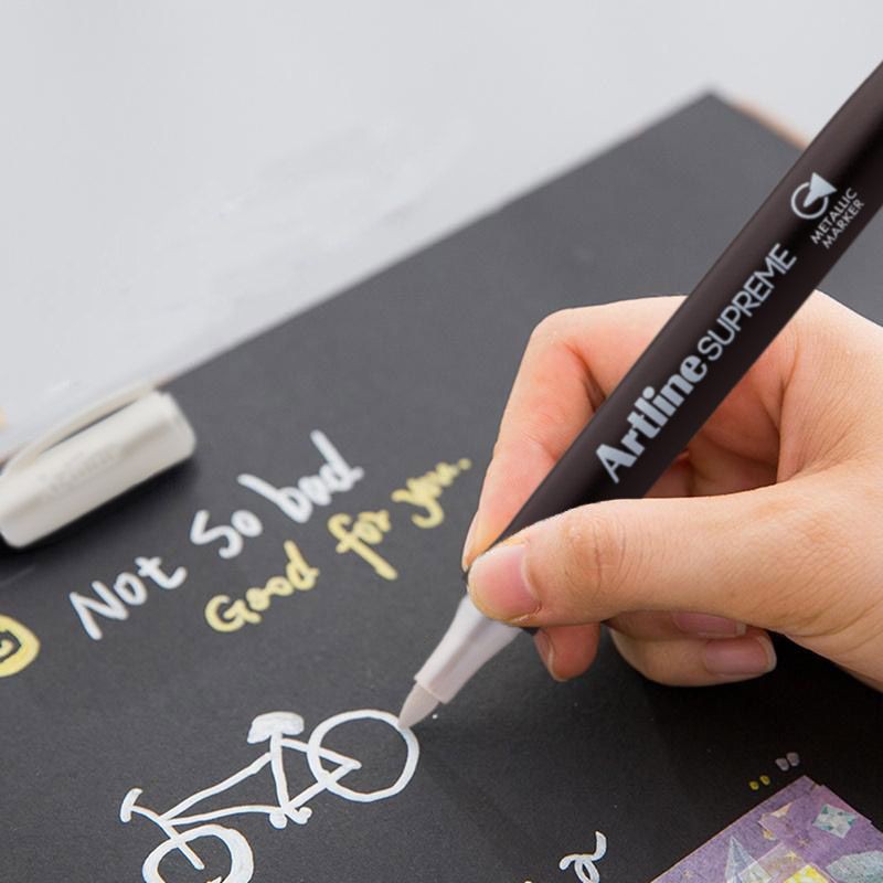 Artline Supreme Metallic Markers pen 1.0mm  EPF-790   ปากกามาร์กเกอร์สีเมทัลลิค  ทอง/เงิน