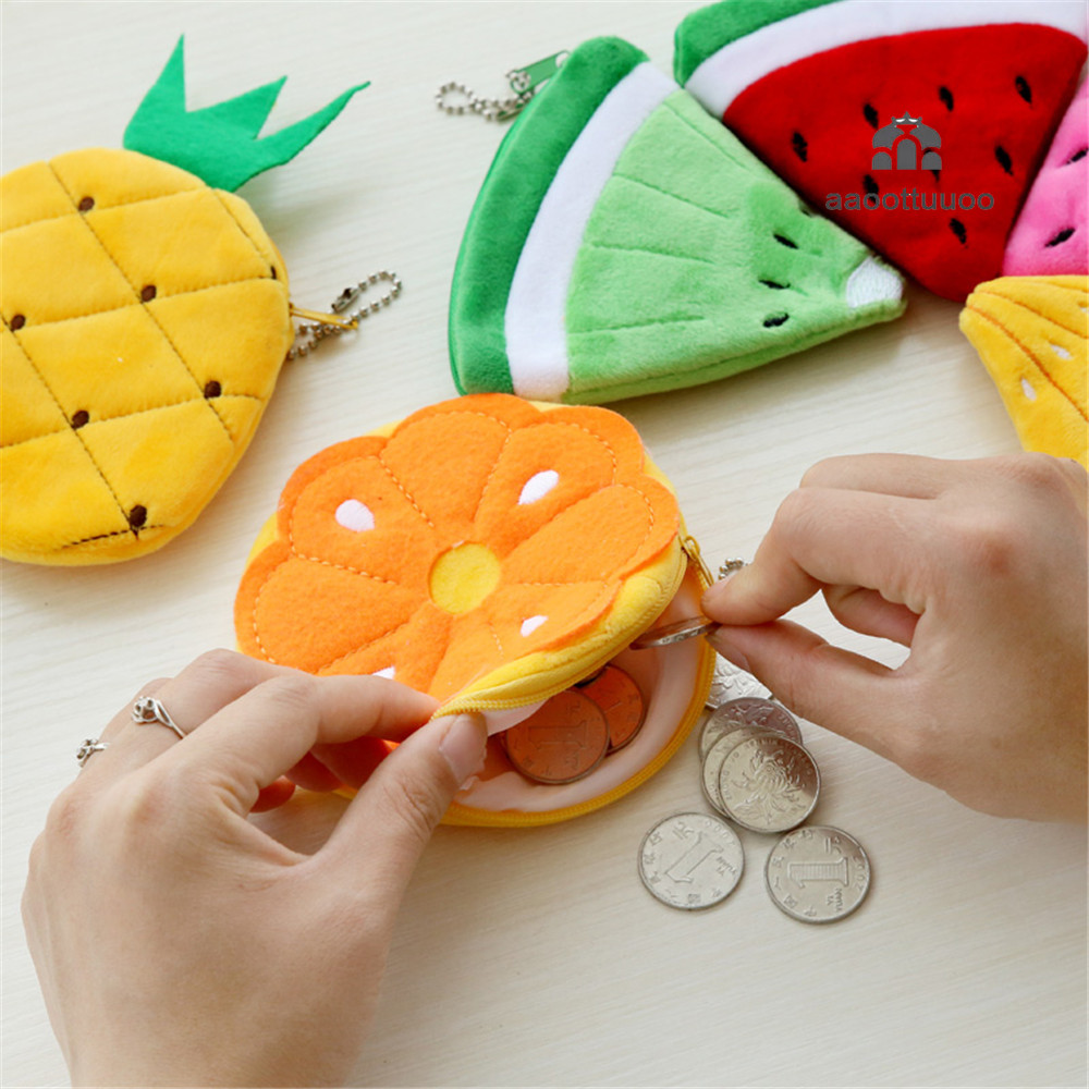 Funny Fruit Bags for Kids Girl Mi Ni Coin Purse Kawaii Pink Wallet