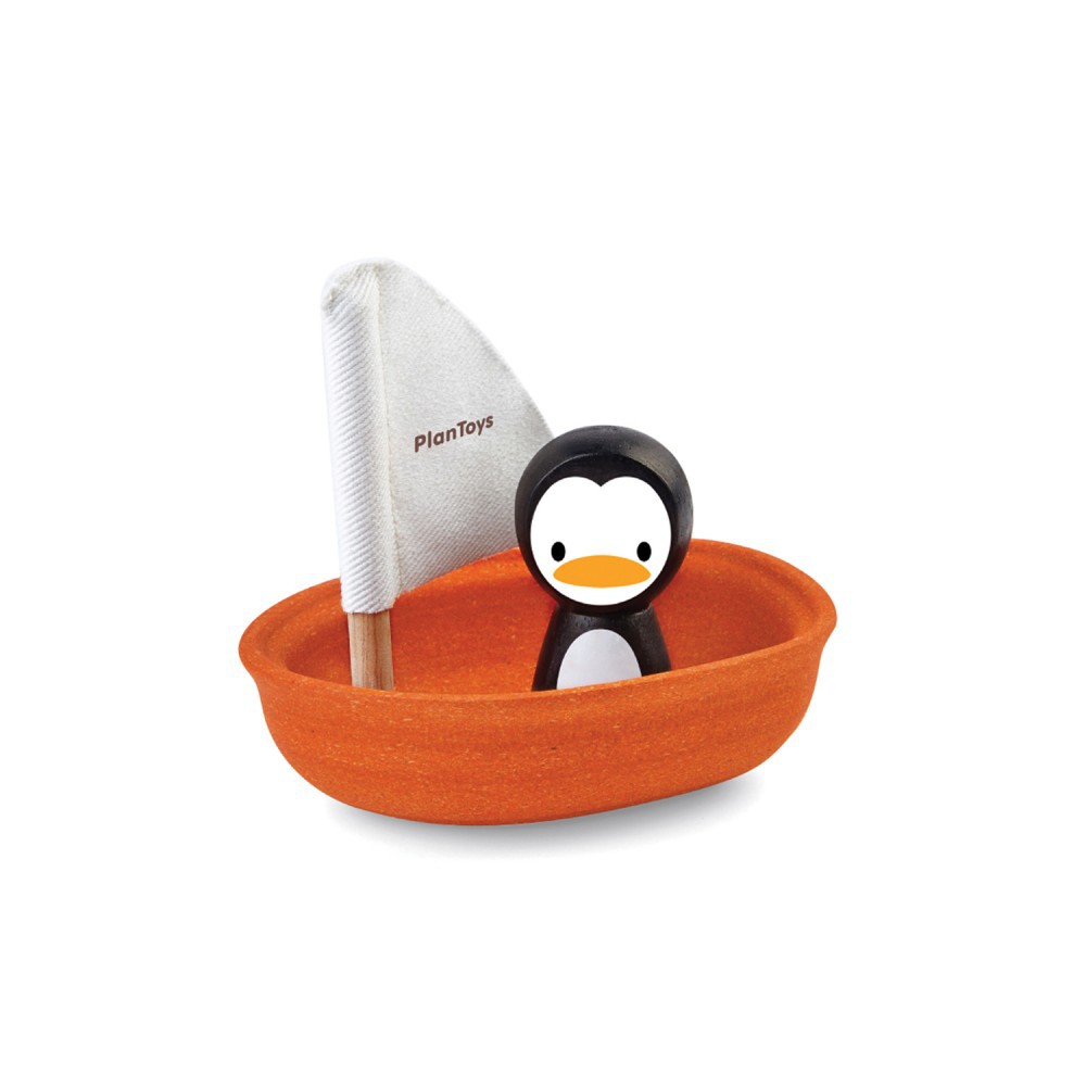 PlanToys ของเล่นไม้ 5711 Sailing Boat - Penguin เรือใบเพนกวิน เสริมพัฒนาการ สำหรับเด็กอายุ 12 เดือน ขึ้นไป