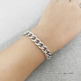 สร้อยข้อมือ สแตนเลส 6-10 mm เลสข้อมือ สร้อยข้อมือโซ่ สร้อยข้อมือแสตนเลสแท้ราคาถูก No.6